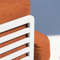 Best Set da giardino in alluminio 4 posti 5 pezzi Monte Carlo Bianco e terracotta Salotto Da Giardino