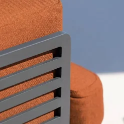 Sale Set da giardino in alluminio 4 posti 5 pezzi Monte Carlo Grigio antracite e terracotta Salotto Da Giardino