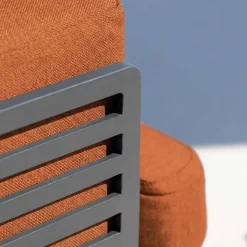 Clearance Set da giardino in alluminio 5 posti 5 pezzi Monte Carlo Grigio antracite e terracotta Salotto Da Giardino