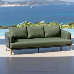 Set da giardino in alluminio 5 posti 5 pezzi Monte Carlo Grigio antracite e verde rosmarino Salotto Da Giardino