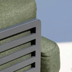 Set da giardino in alluminio 8 posti 6 pezzi Monte Carlo Grigio antracite e verde rosmarino Salotto Da Giardino