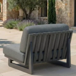 Set da giardino in alluminio 2 posti 3 pezzi Long Beach Grigio Salotto Da Balcone|Salotto Da Giardino