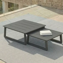 Set da giardino in alluminio 8 posti 6 pezzi Long Beach Grigio antracite e grigio chiaro