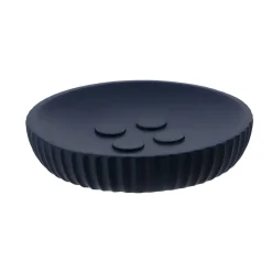 Set di accessori bagno in resina Striato Blu marino