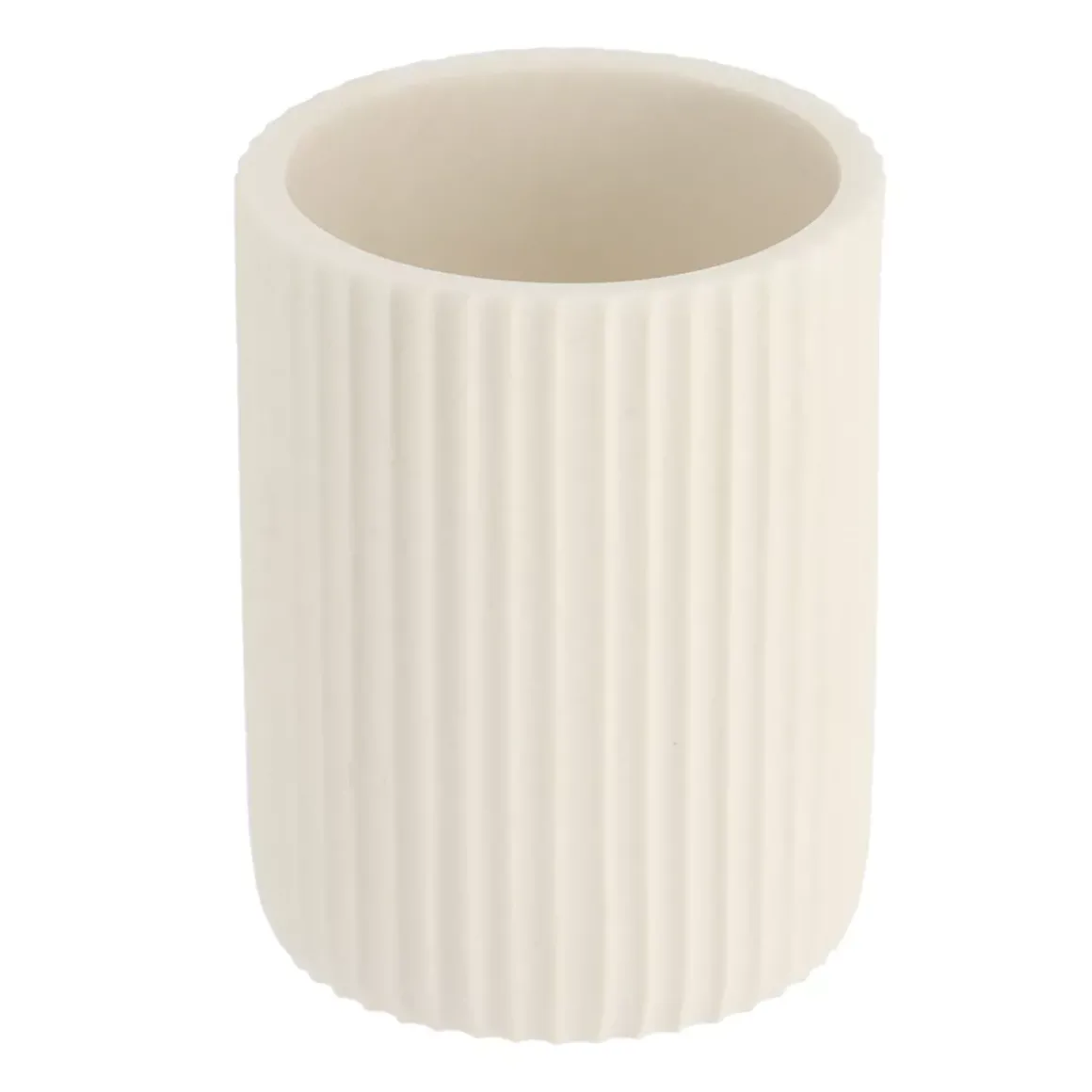 Set di accessori bagno in resina Striato Bianco