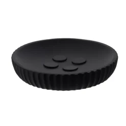 Set di accessori bagno in resina Strié Nero