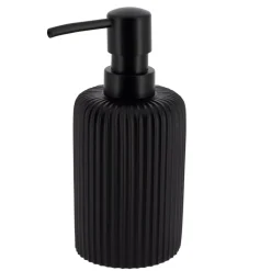 Set di accessori bagno in resina Strié Nero