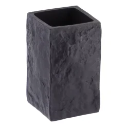 Set di accessori per il bagno effetto pietra Nero