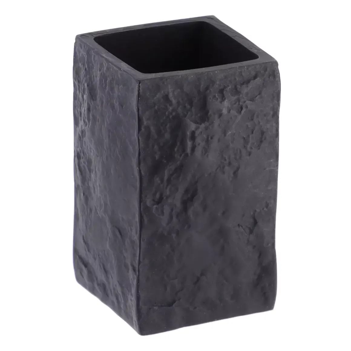 Set di accessori per il bagno effetto pietra Nero
