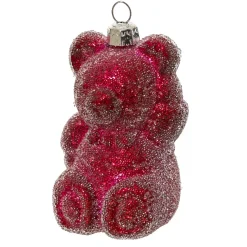 Set di 2 addobbi natalizi da appendere (H8 cm) Orsetto in zucchero Rosso