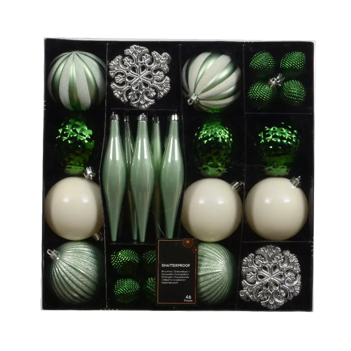 Set di addobbi per albero di Natale Christmas Verde matcha e bianco lana