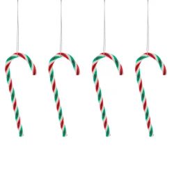 Set di 4 bastoncini di zucchero (H12 cm) Confetteria Verde e Rosso