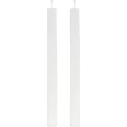 Set di 2 candele a stelo (H25 cm) Candeliere Bianco ghiacciato