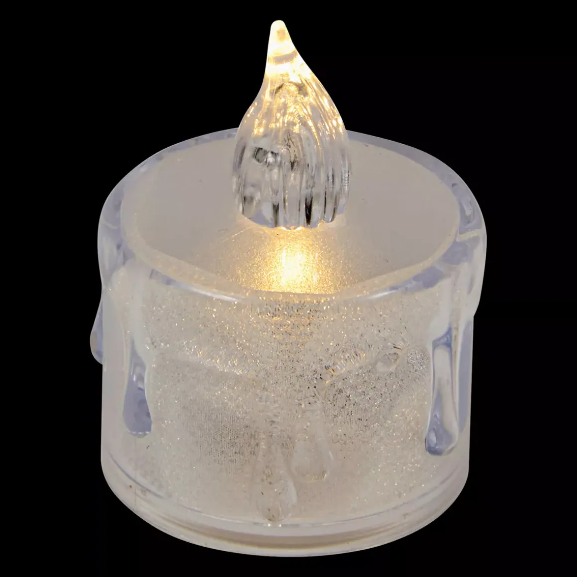 Set di 4 candele LED Tealight Trasparenti e glitterate