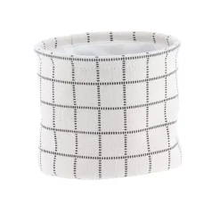 Set di 3 cestini portaoggetti (17 cm) Quadretti Bianco