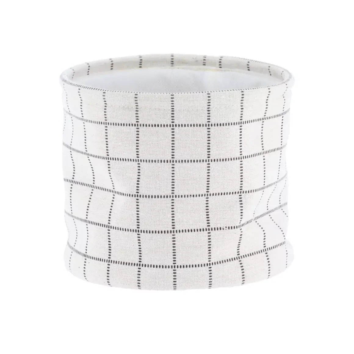 Set di 3 cestini portaoggetti (17 cm) Quadretti Bianco