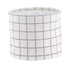 Set di 3 cestini portaoggetti (17 cm) Quadretti Bianco
