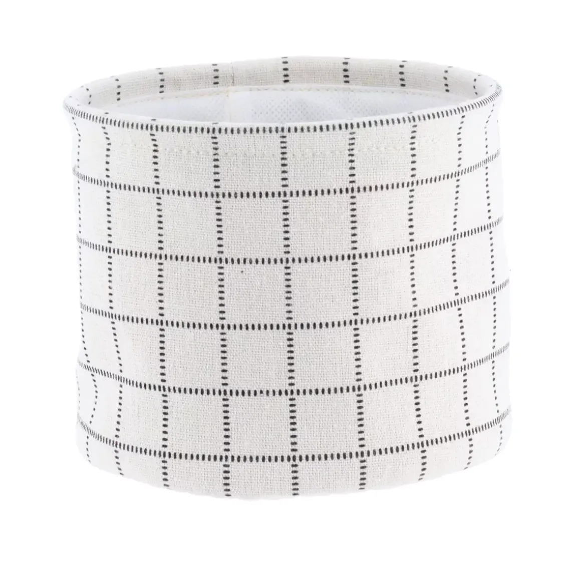 Set di 3 cestini portaoggetti (17 cm) Quadretti Bianco