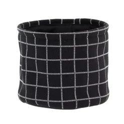 Set di 3 cestini portaoggetti (17 cm) Quadretti Nero