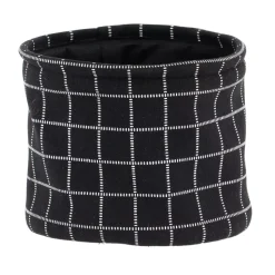Set di 3 cestini portaoggetti (17 cm) Quadretti Nero