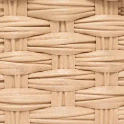 Set di 3 cestini portaoggetti intrecciati bassi (27 x 20 cm) Garlic Beige