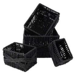 Set di 4 cestini portaoggetti (21 x 14 cm) Paper Nero