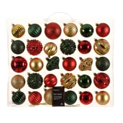 Set di decorazioni di Natale Verde, rosso e oro