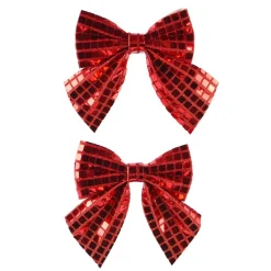 Set di 2 fiocchi di Natale (H13 cm) Disco Rosso