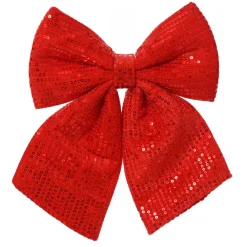 Set di 2 fiocchi di Natale (H13 cm) Paillettes Rosso