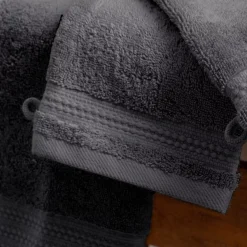 New Set di 2 guanti da bagno cotone bio (15 x 21 cm) Méline Grigio tempesta Guanti In Spugna|Biancheria Bagno