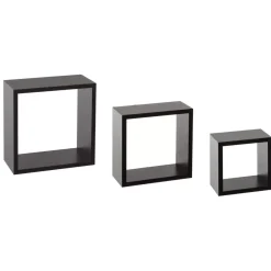 Set di 3 mensole Cube Nero Modello piccolo