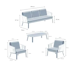 Clearance Set di mobili da giardino Amalfi Grigio 5 posti Salotto Da Giardino