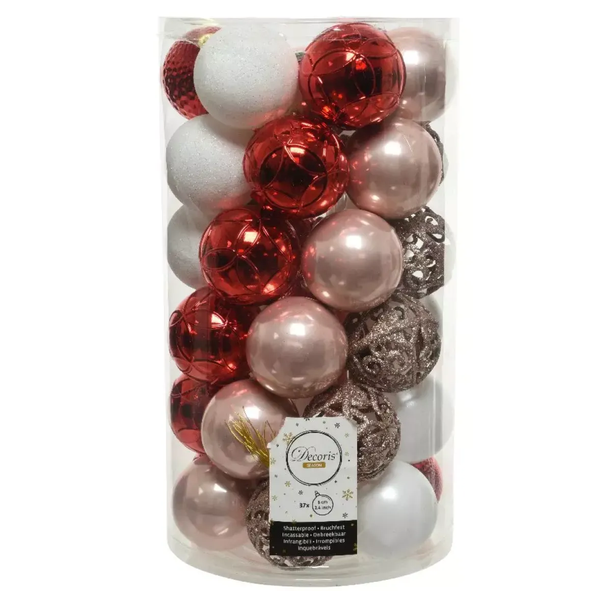 Set di 37 palline di Natale Alpine Rosso