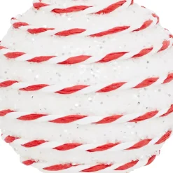 Set di 22 Palline di natale assortite a righe Fantasia Rosso e Bianco