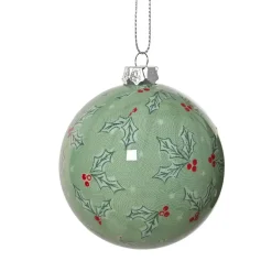 Set di 7 palline di Natale (D80 mm) Agrifoglio verde e rosso