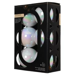 Set di 6 palline di Natale (D80 mm) Aravis Bianco iridescente
