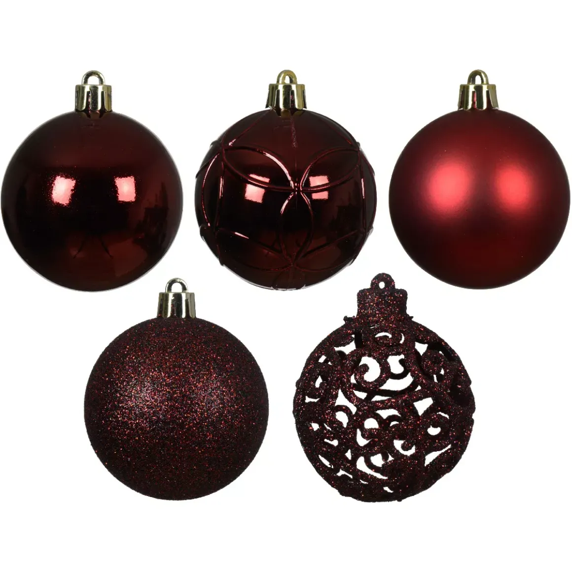 Set di 35 palline di Natale (D60 mm) Aravis mix Bordeaux