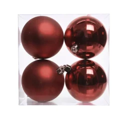 Set di 4 palline di Natale (D100 mm) Aravis Bordeaux