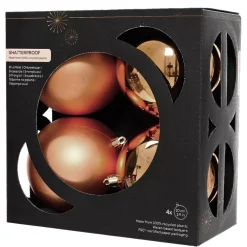 Set di 4 palline di Natale (D100 mm) Aravis Cognac