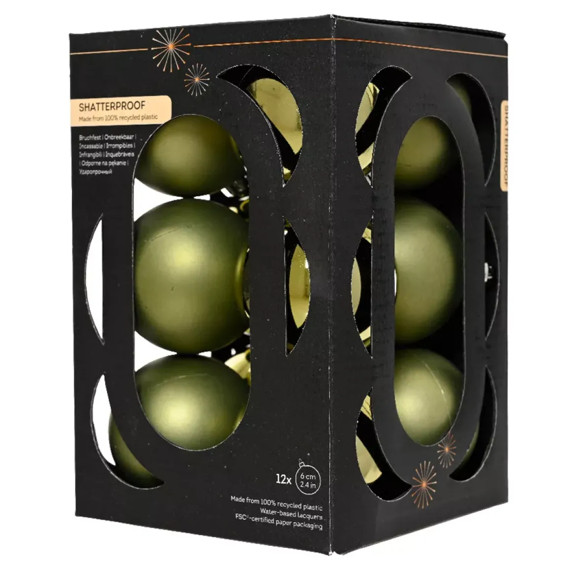 Set di 12 palline di Natale (D60 mm) Aravis Verde rosmarino
