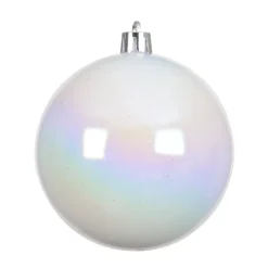 Set di 4 palline di Natale (D100 mm) Aravis Bianco iridescente