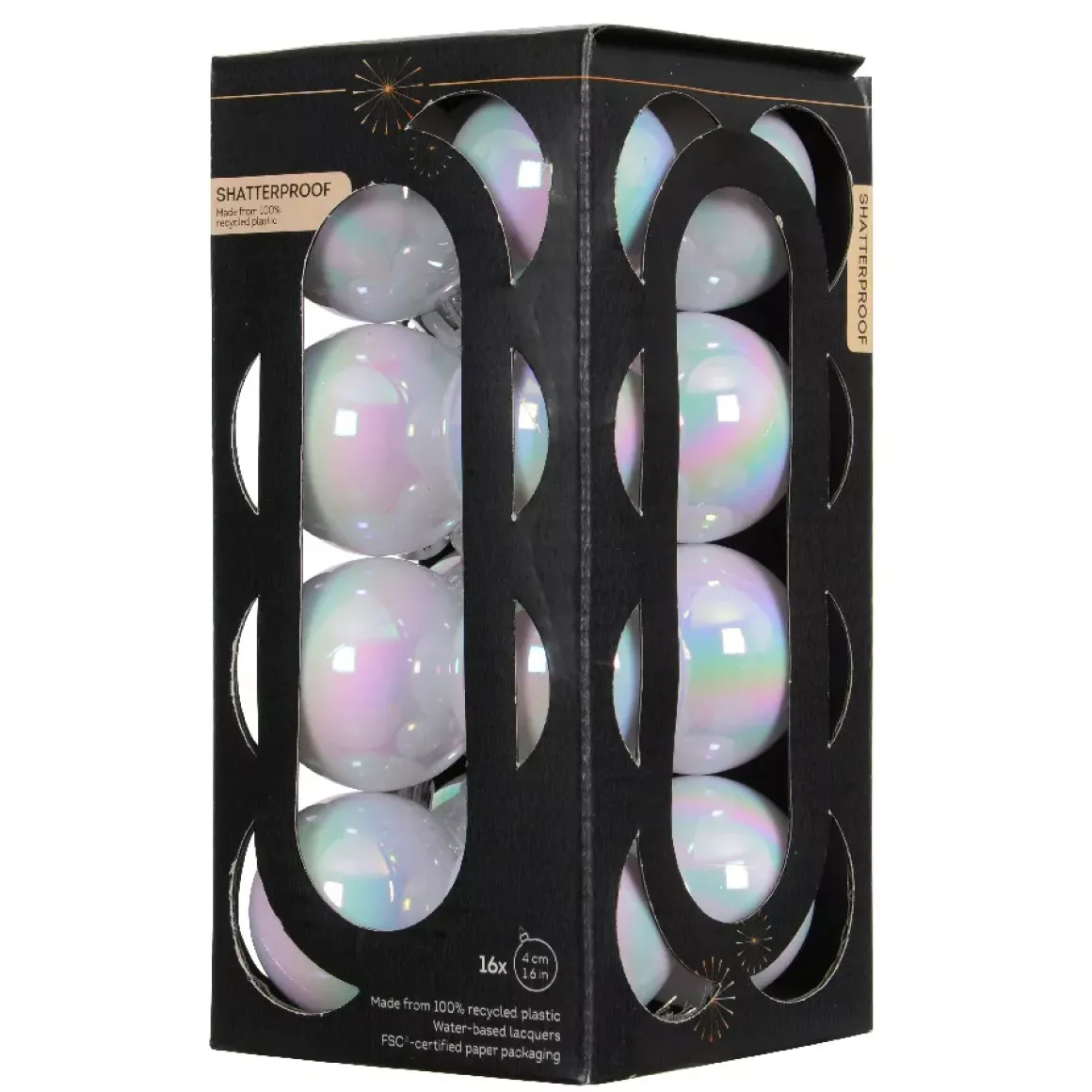 Set di 16 palline di Natale (D40 mm) Aravis Bianco iridescente