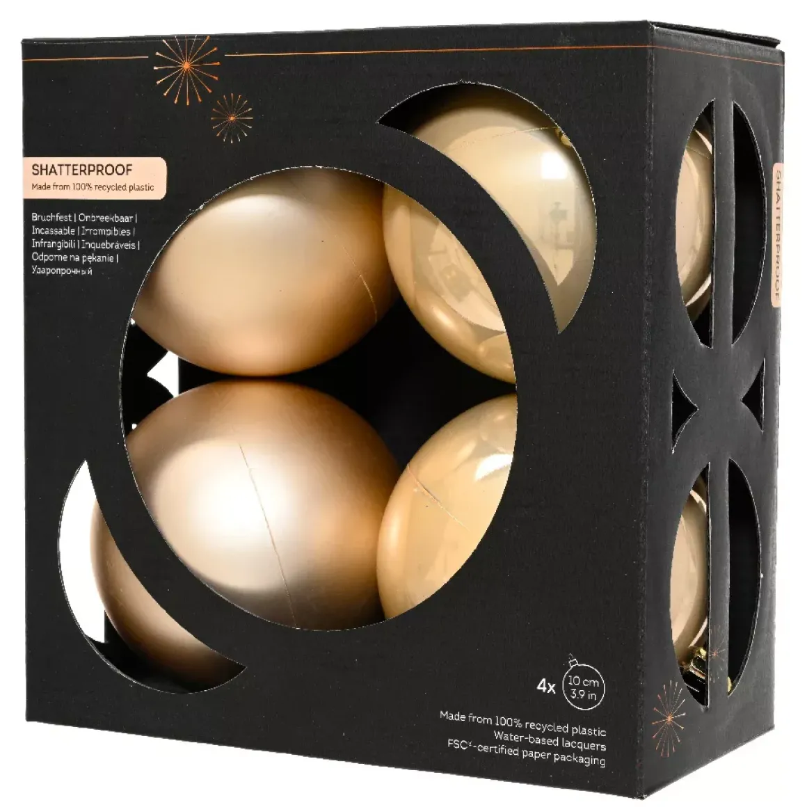 Set di 4 palline di Natale (D100 mm) Aravis Perla
