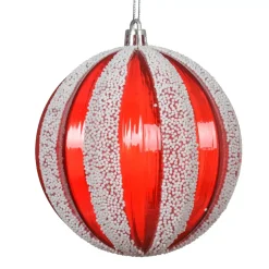 Set di 12 palline di Natale (D100 mm) Fantasia perlate Rosso e bianco
