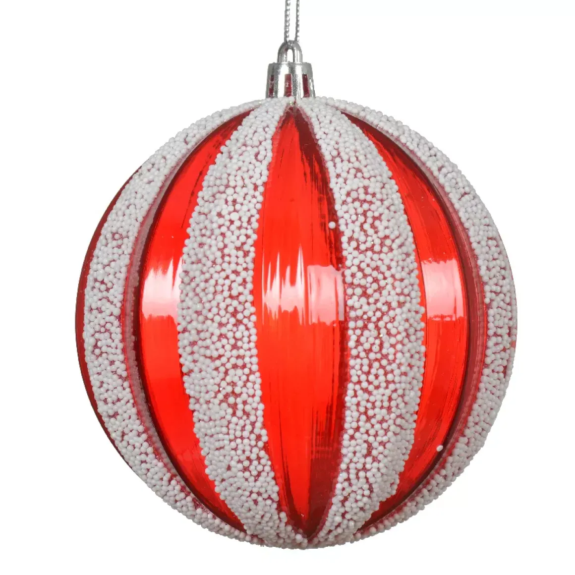 Set di 12 palline di Natale (D100 mm) Fantasia perlate Rosso e bianco