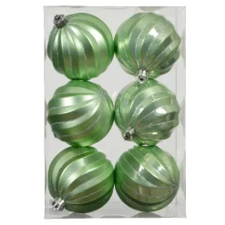 Set di 6 palline di Natale (D80 mm) Glam chic Verde matcha