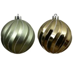Set di 6 palline di Natale (D80 mm) Glam chic Verde rosmarino