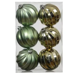 Set di 6 palline di Natale (D80 mm) Glam chic Verde rosmarino