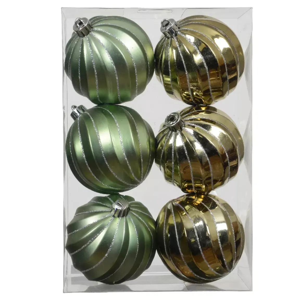 Set di 6 palline di Natale (D80 mm) Glam chic Verde rosmarino
