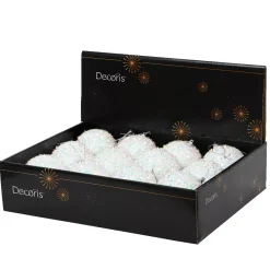 Set di 12 palline di Natale (D80 mm) glitter Bianco iridescente